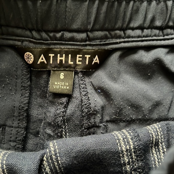 Athleta Cabo linen striped shorts sz 6 - Picture 7 of 8